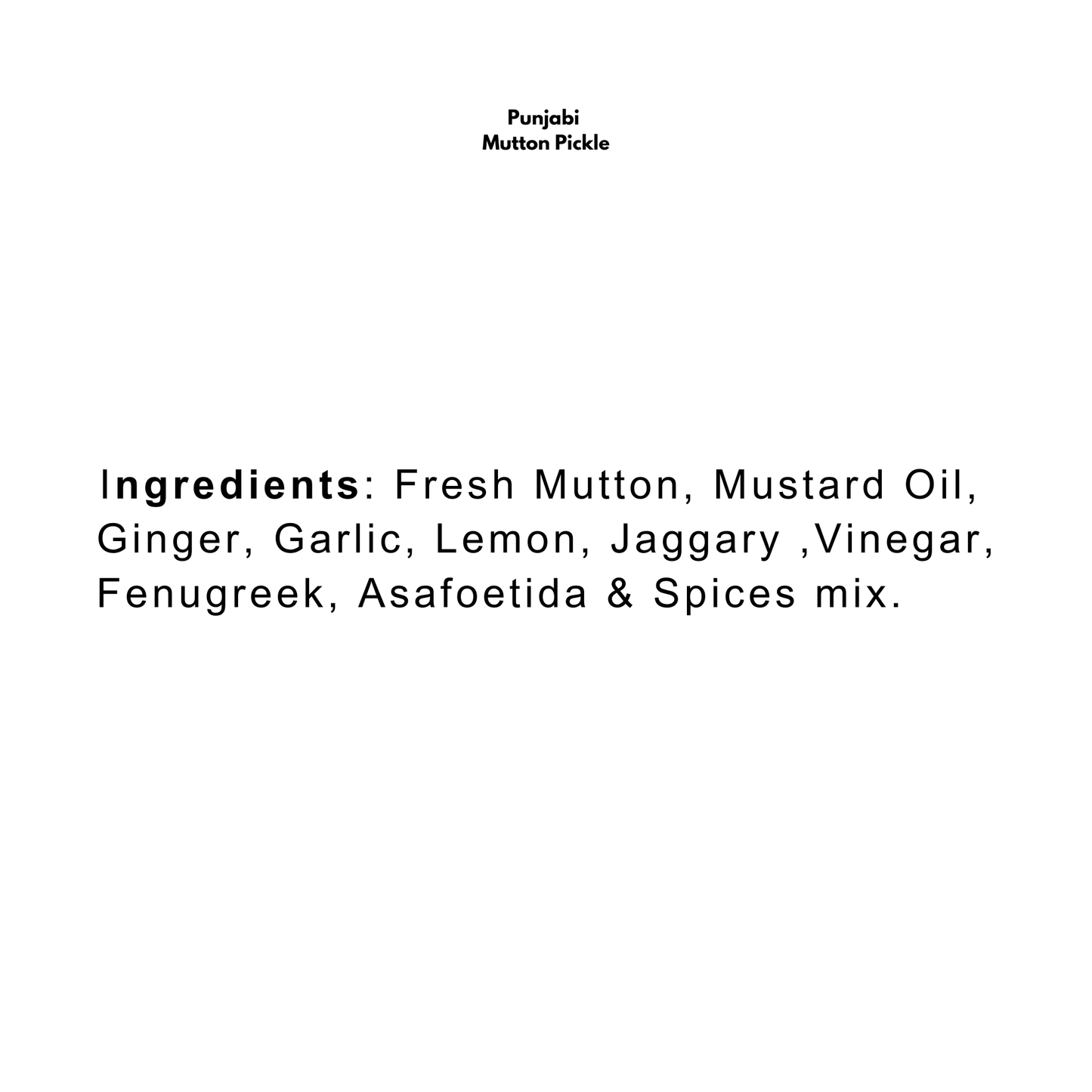 Punjabi Mutton Pickle Pack of 1 (340g) | No Artificial Preservative