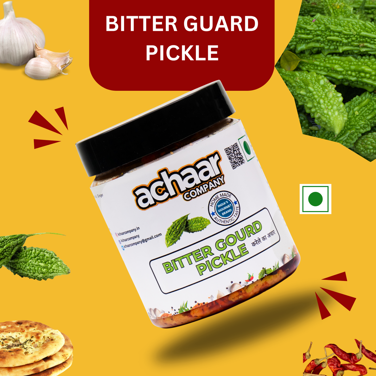 Bitter Gourd Pickle Pack of 1 (200g) | No Artificial Preservative