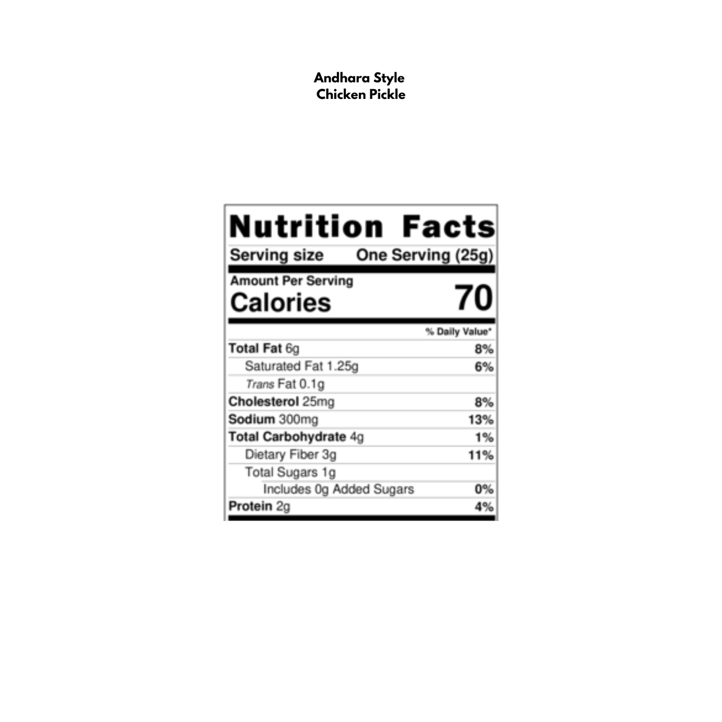 Andhra Style Chicken Pickle Pack of 1 (340g) | No Artificial Preservative