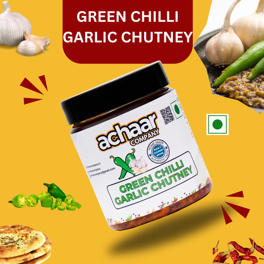 Green Chilli Garlic Chutney Pack of 1 (340g) | No Artificial Preservative